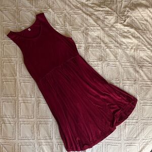 Sleeveless Burgundy Dress